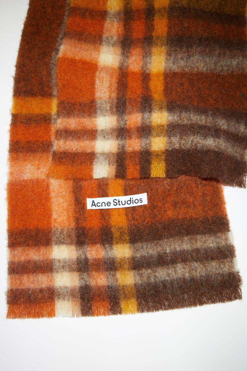 Heavy plaid scarf - Brown/orange 4