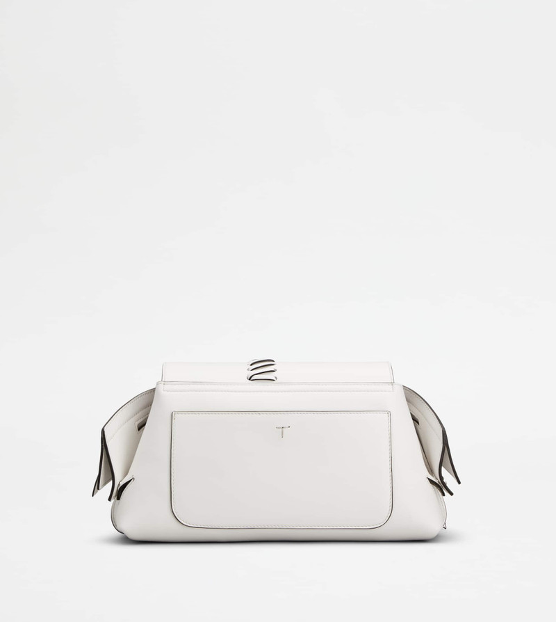 TOD'S WAVE POUCH IN LEATHER MINI - WHITE 4