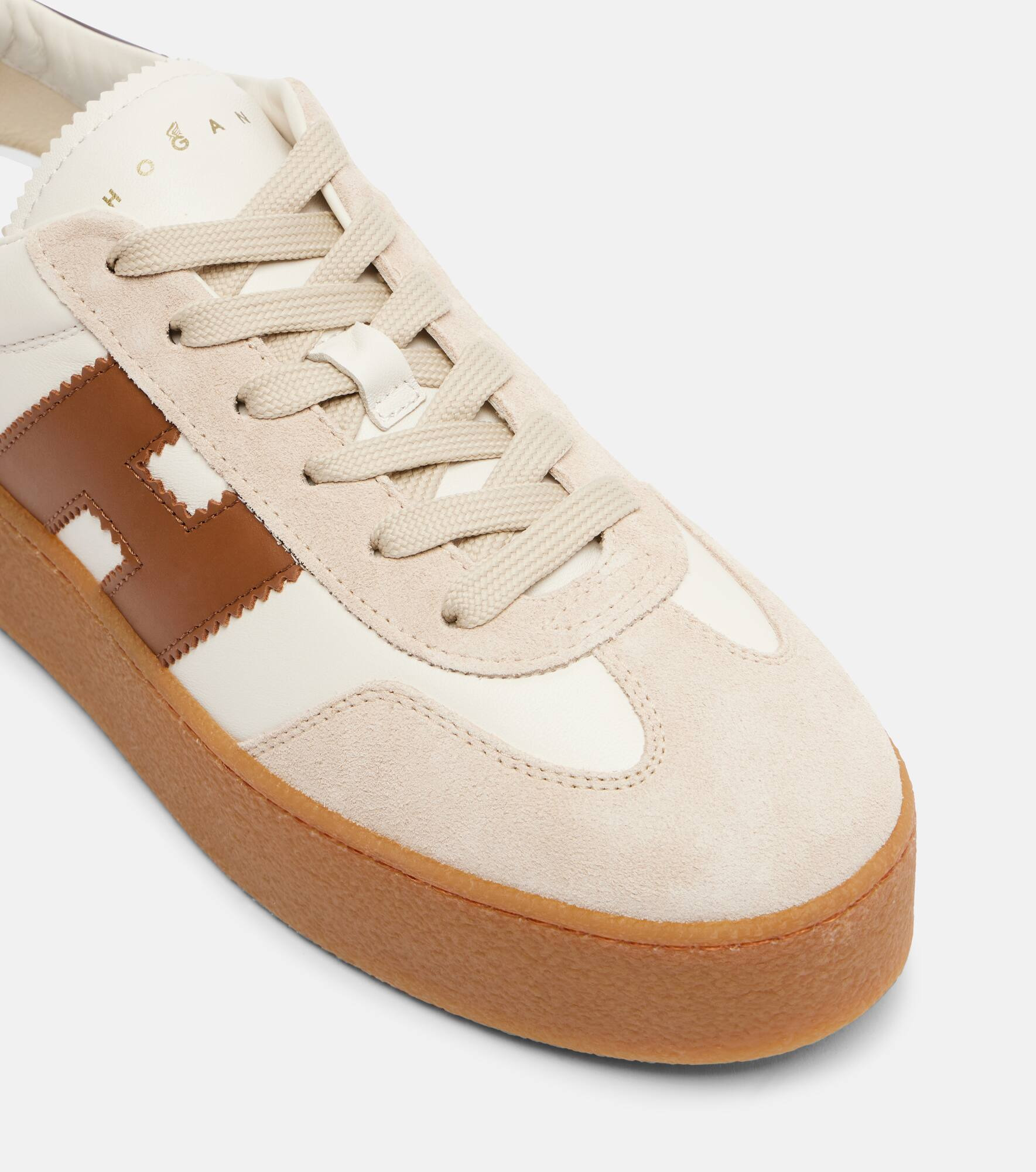 H681 leather and suede platform sneakers - 5