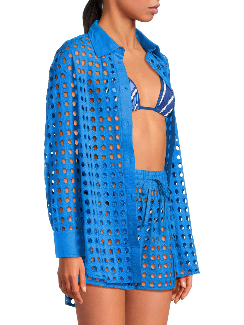 Women's The Oxford Eyelet Shirt - Cosmic Blue 4