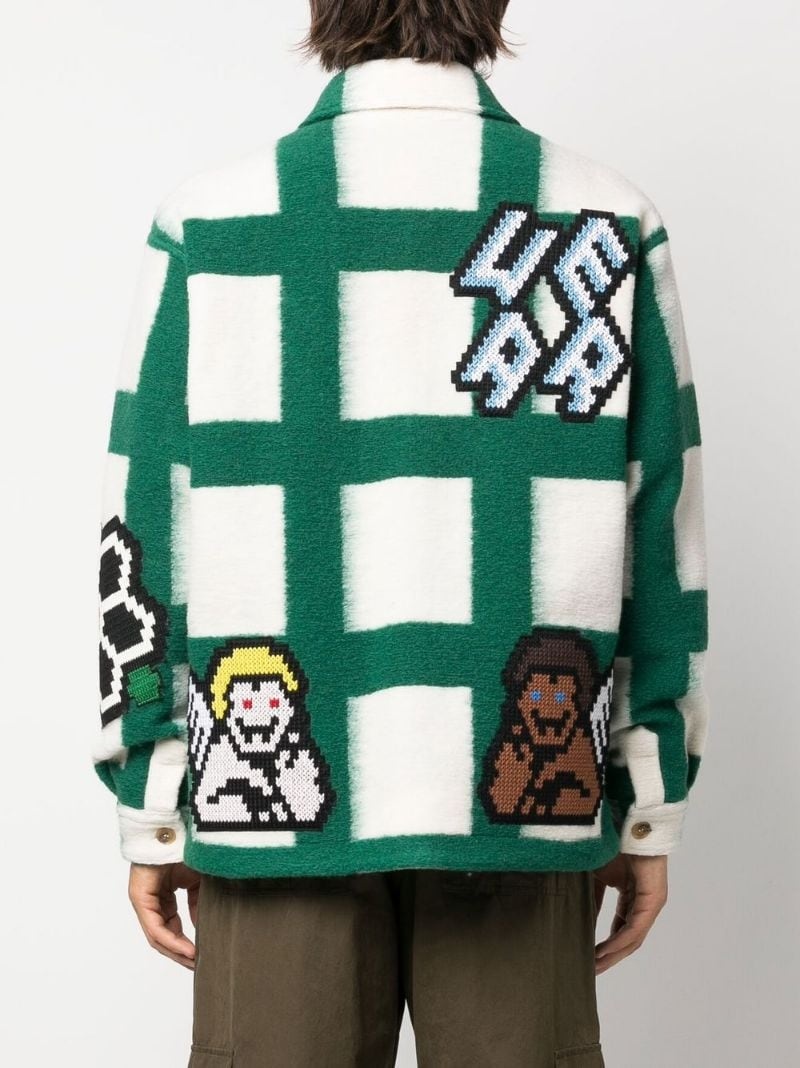 check patchwork shirt-jacket - 4