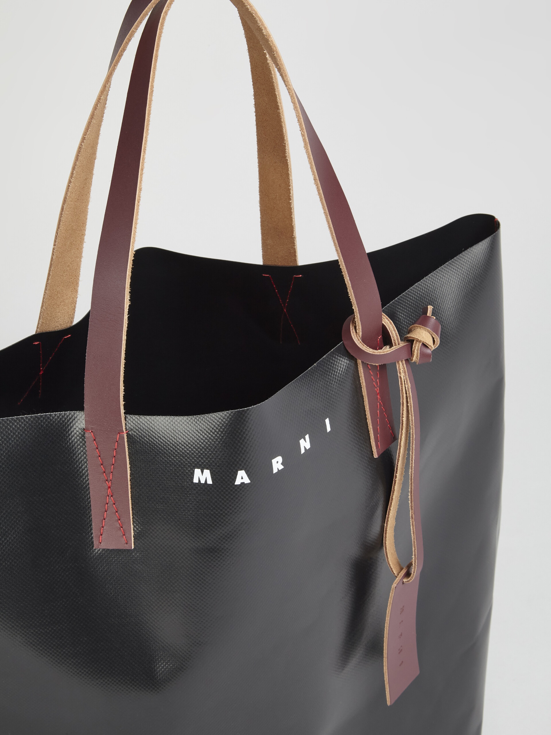 BLACK TRIBECA PVC SHOPPING BAG - 5