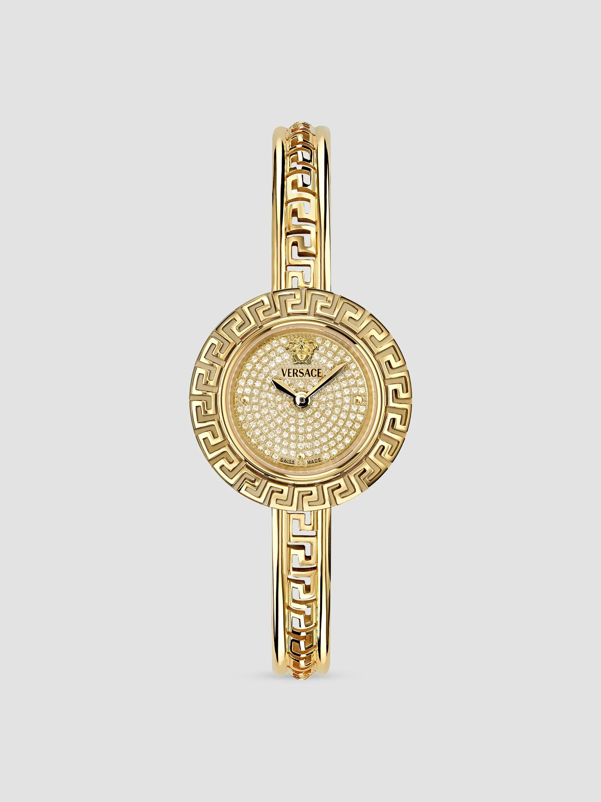 Women's Greca Goldtone Stainless Steel, 0.39 TCW Diamond & Leather 3-Piece Watch Set/28MM - Yellow G - 1