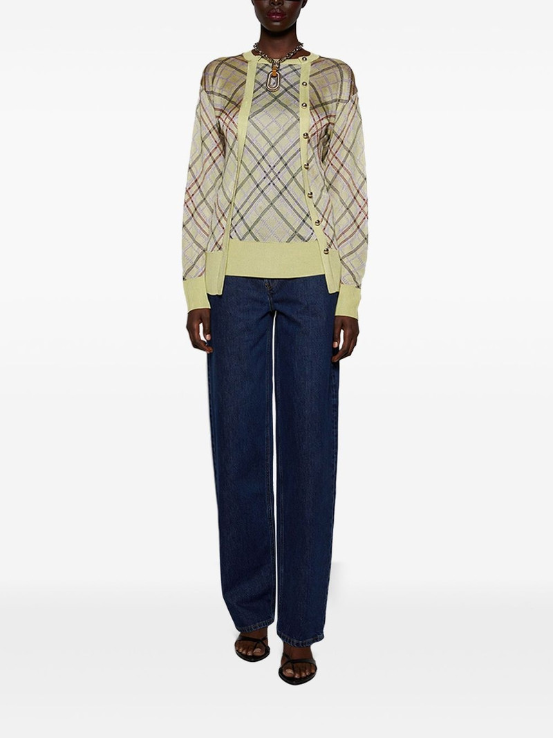 rabanne checked cardigan outlook