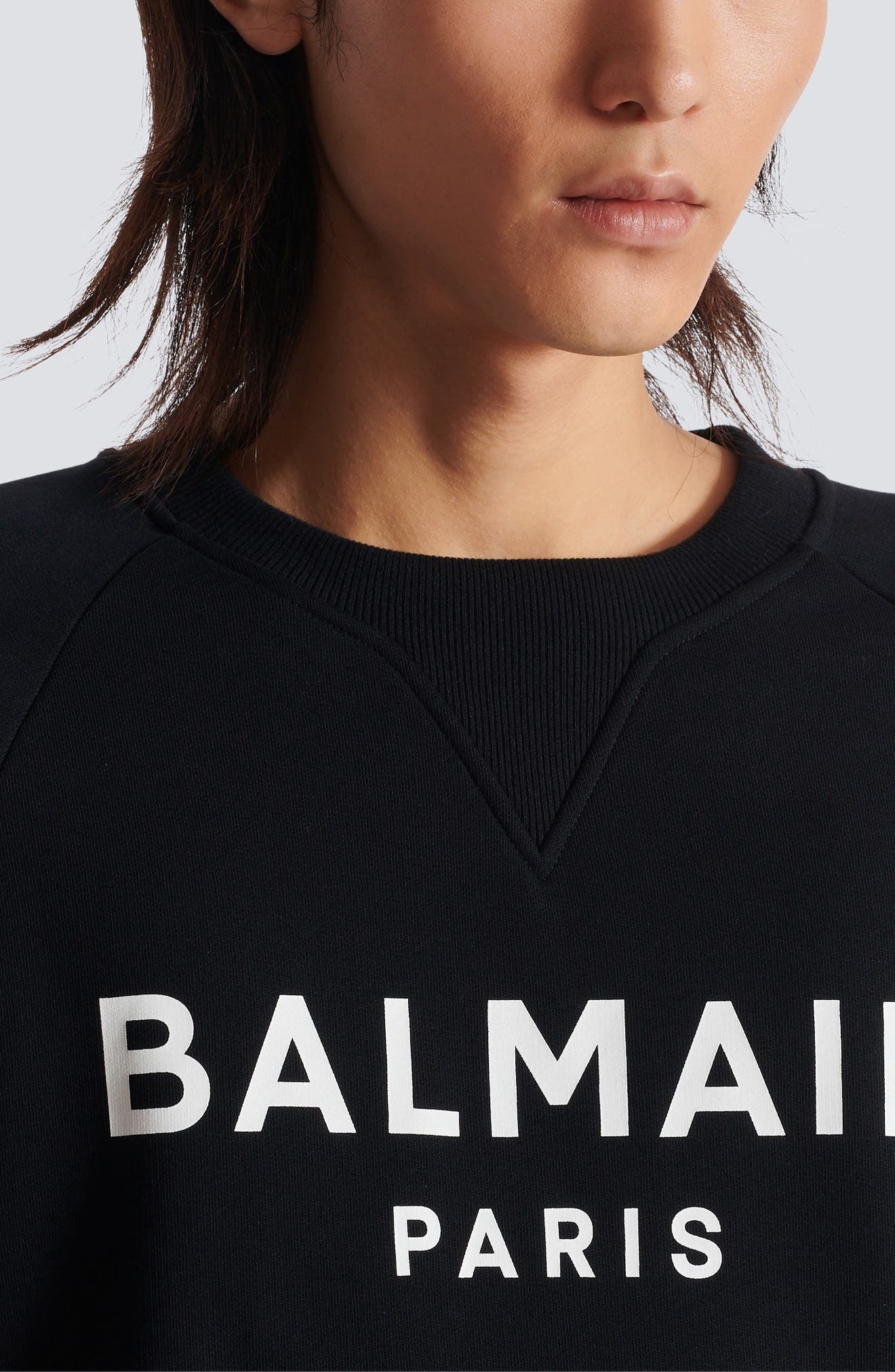 Balmain Logo Graphic Sweatshirt in Eab Black/White at Nordstrom - 4