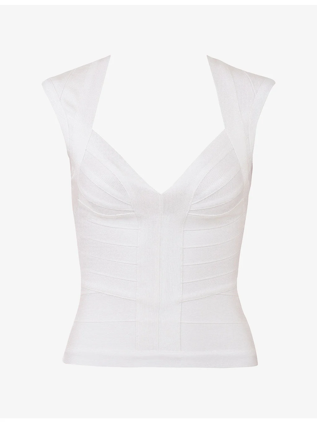 Icon Shaped-Neck Stretch Bodycon Top - 1