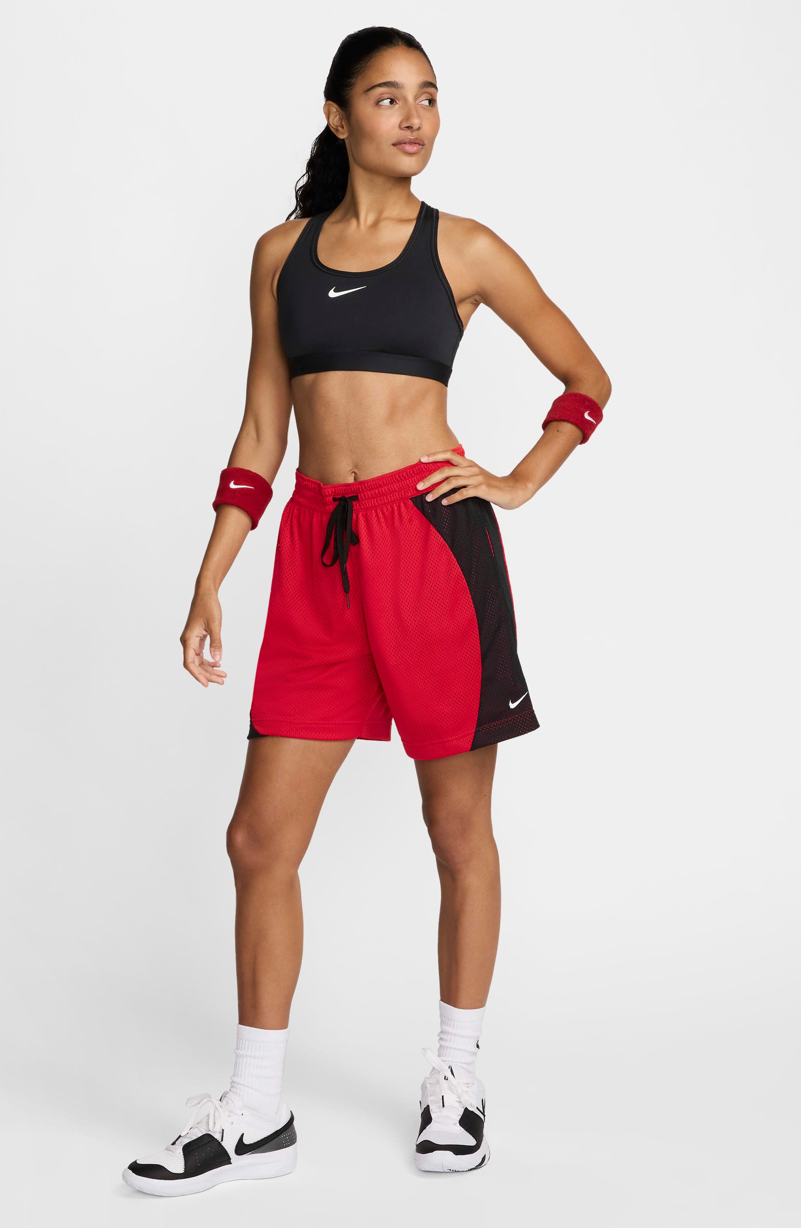 Nike Essential Dri-FIT Mesh Basketball Shorts in University Red/Black/White at Nordstrom - 5