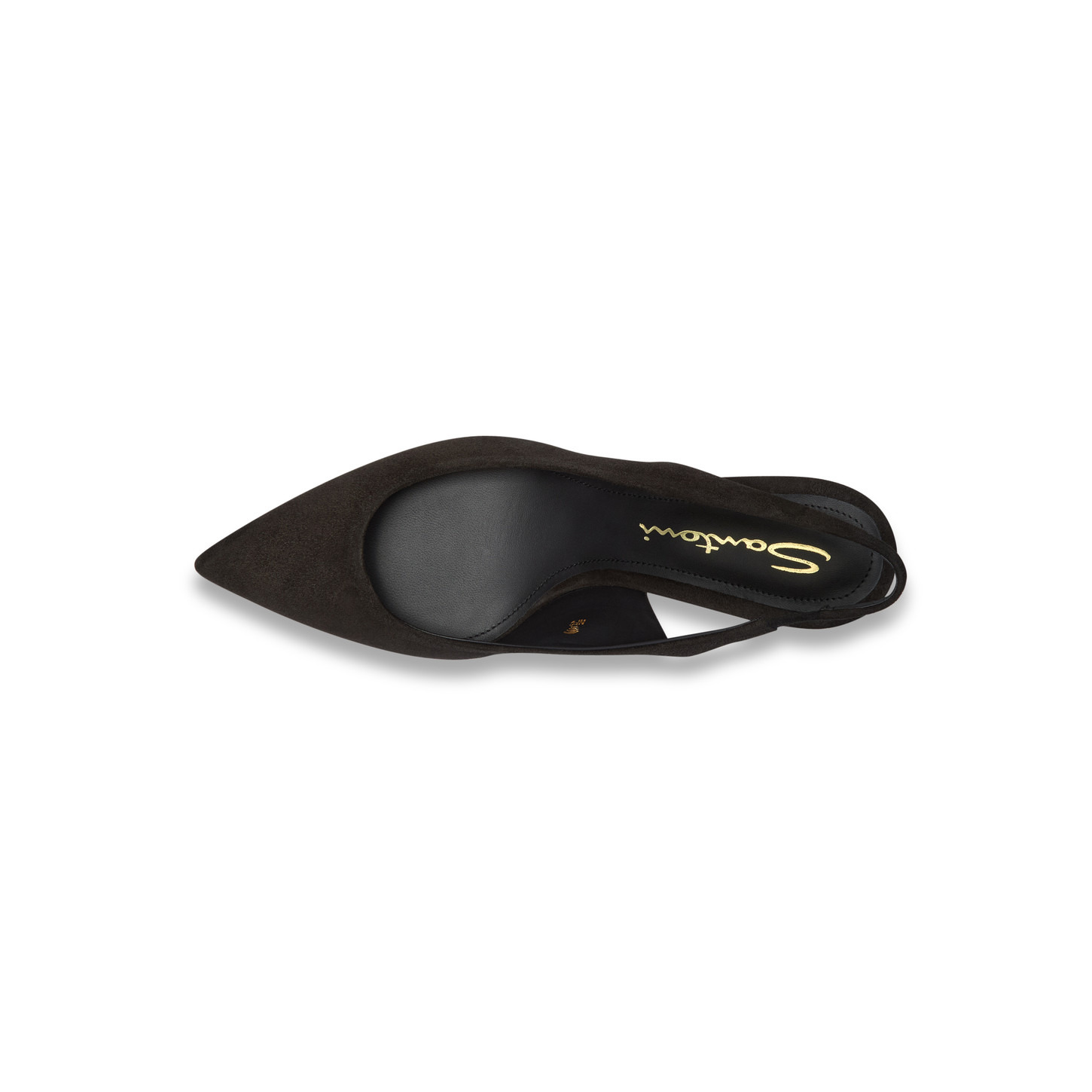 Women's black suede mid-heel slingback - 4