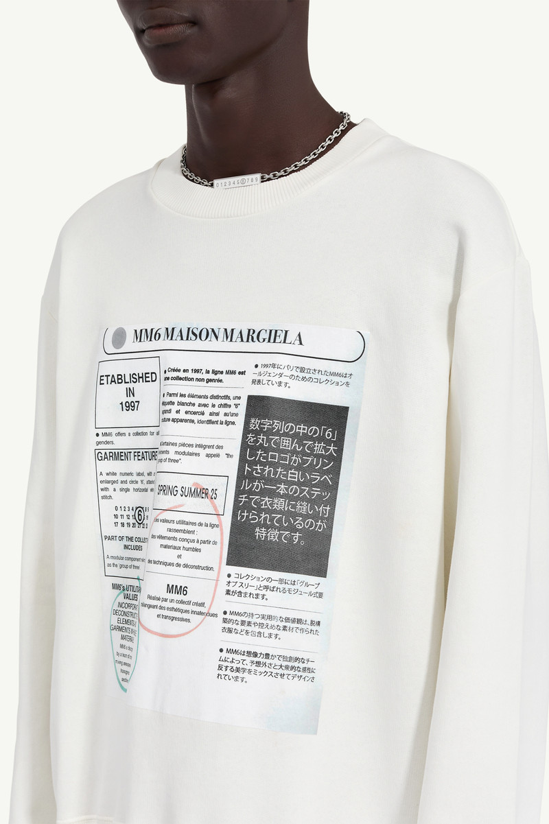 Newspaper print jersey sweatshirt 5