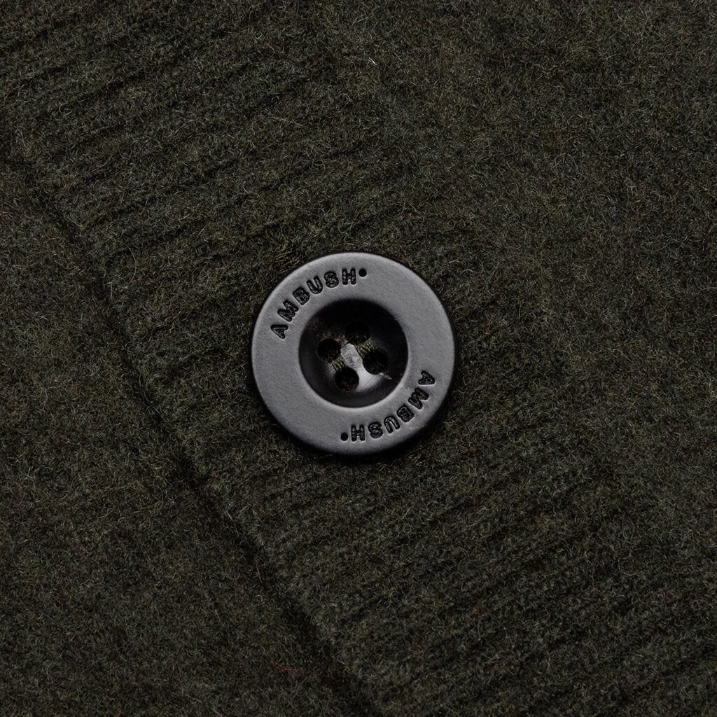 AMBUSH LOGO CARDIGAN KNIT - OLIVINE - 4