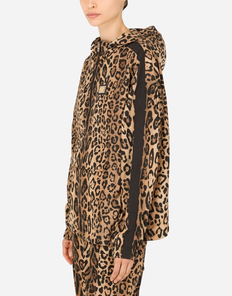 Leopard-print nylon anorak - 4