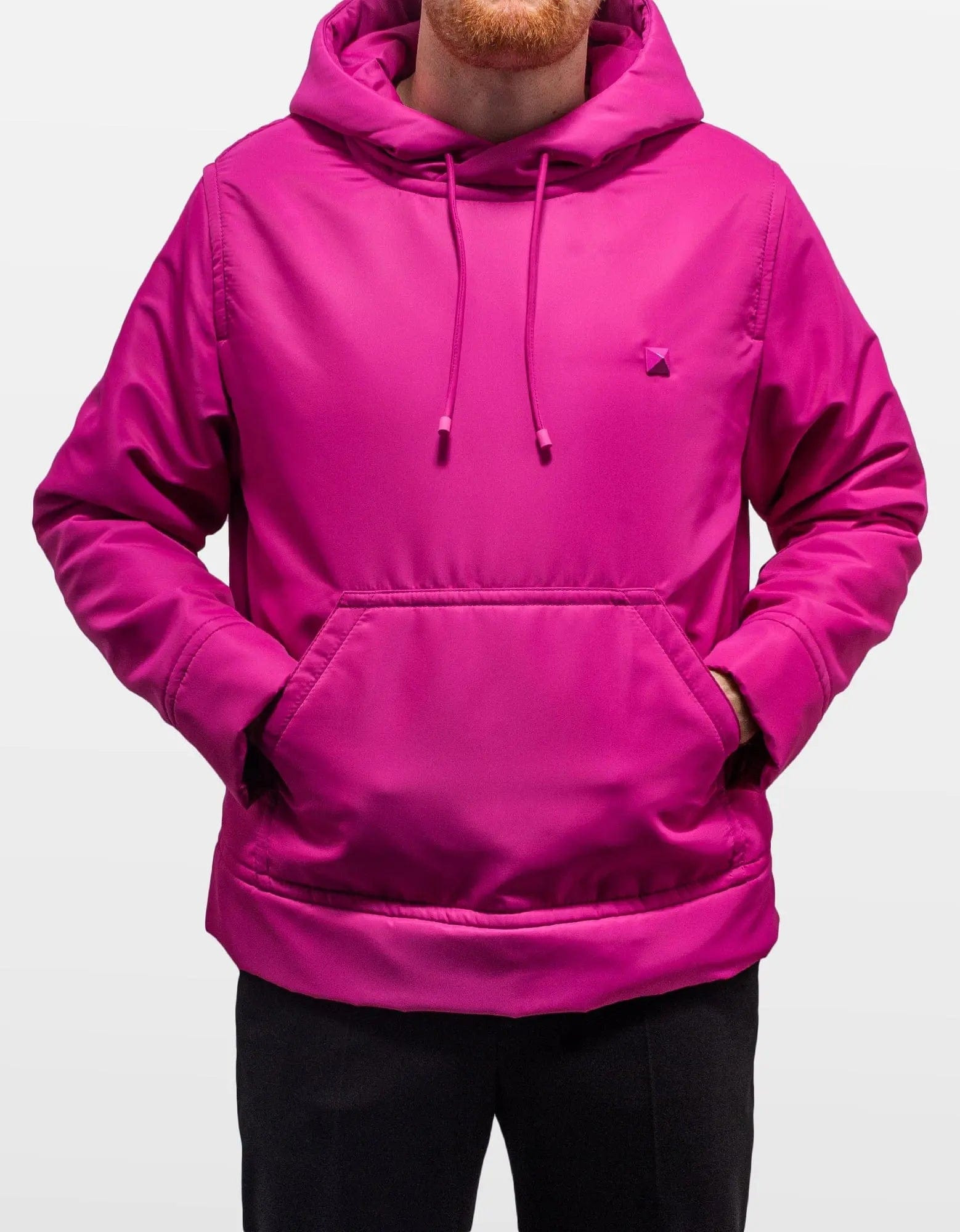 Valentino Pink PP Stud Detail Nylon Hoodie - 3
