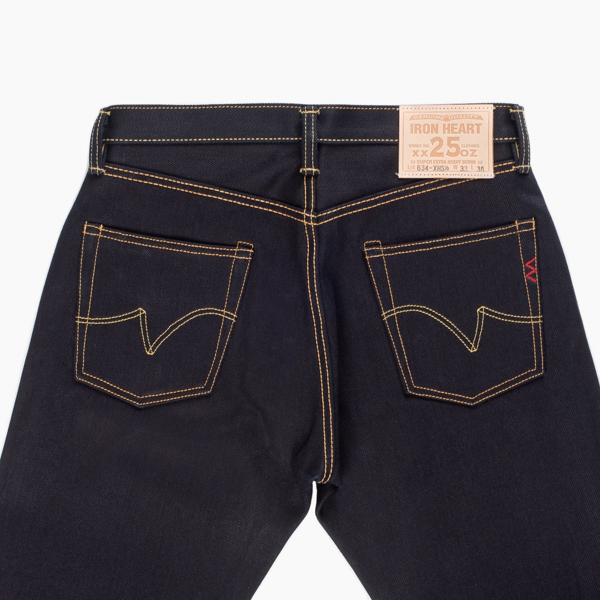 IH-634-XHSib 25oz Selvedge Denim Straight Cut Jeans - Indigo/Black - 7