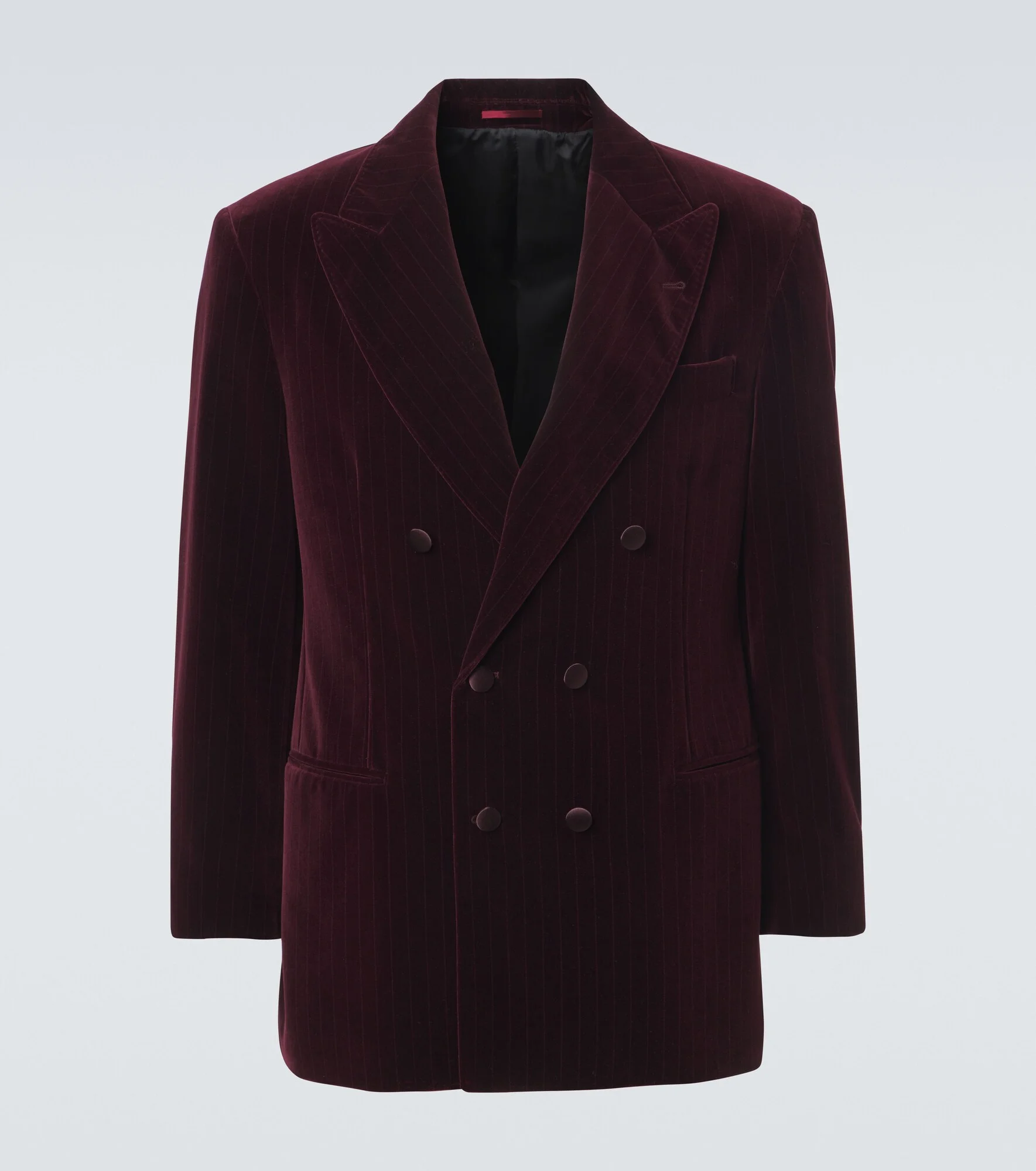 Pinstripe cotton velvet double-breasted blazer - 1