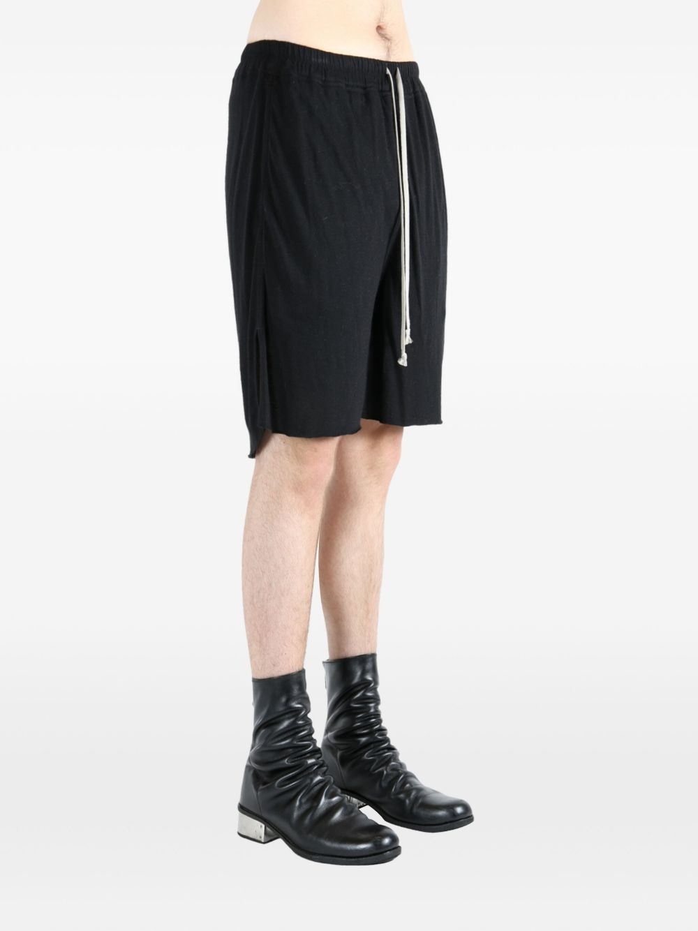 drawstring side-split shorts - 3