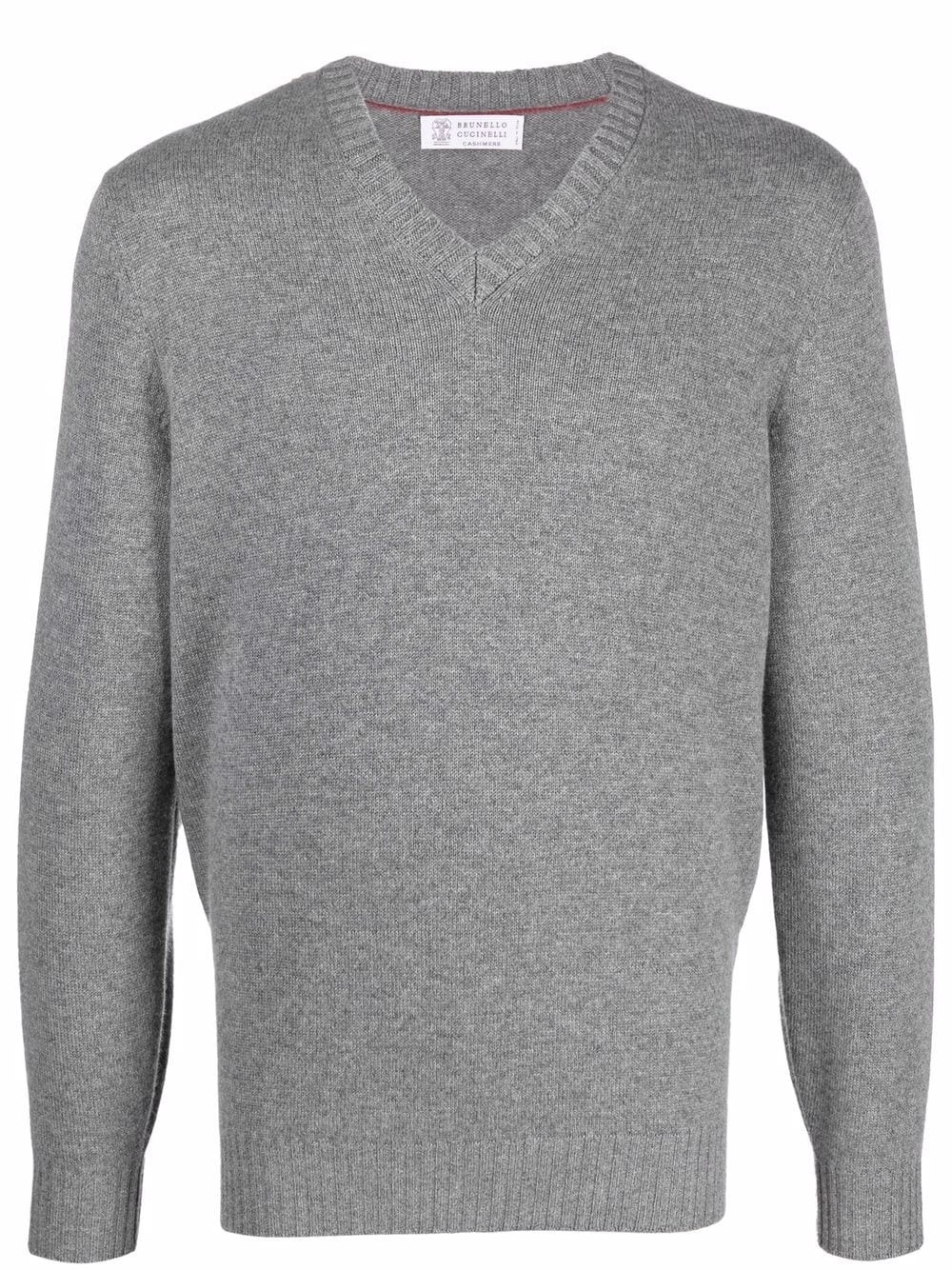 V-neck cashmere jumper - 1