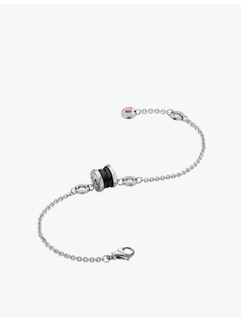 Save The Children sterling-silver and black ceramic chain bracelet - 2