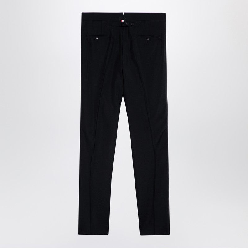 BLACK WOOL-BLEND TROUSERS - 2