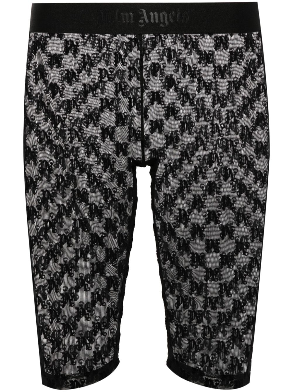 flocked-logo mesh cycling shorts - 1