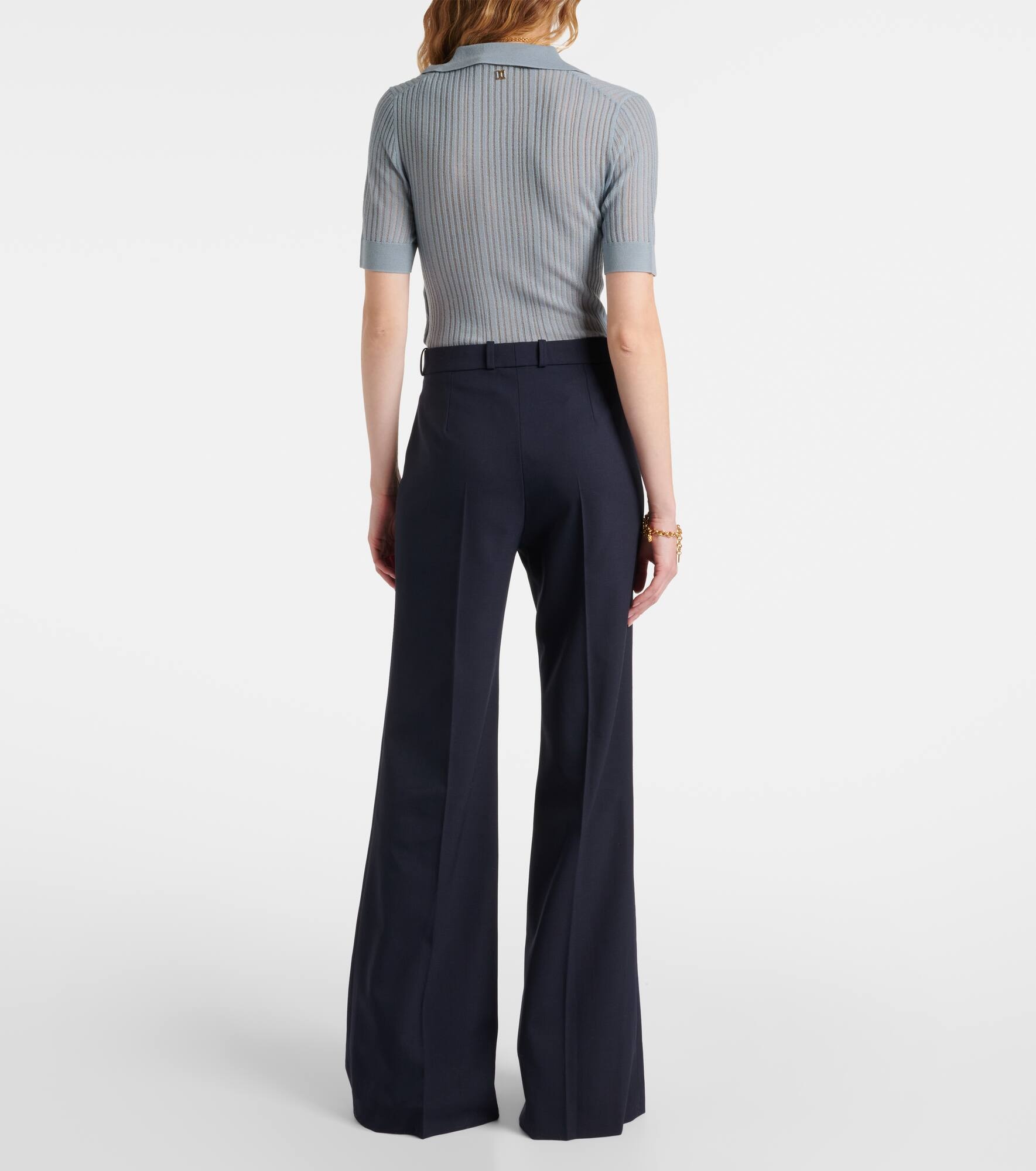 High-rise wool-blend wide-leg pants - 3