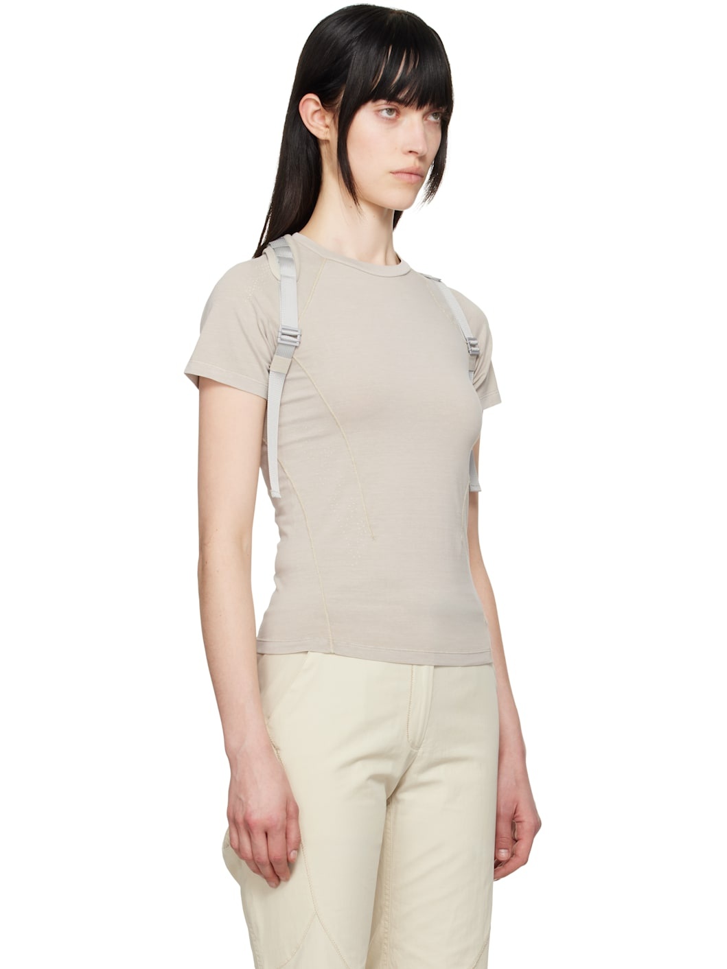 Beige Dyed Backstrap T-shirt - 2