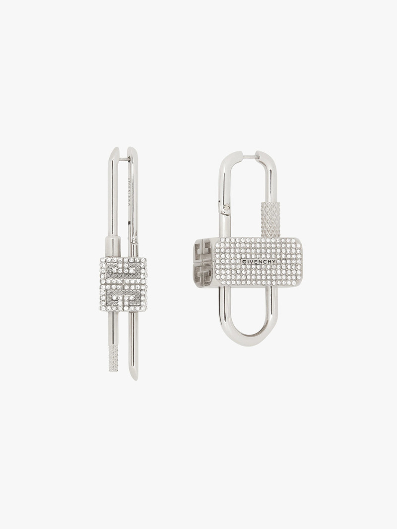 Givenchy LOCK ASYMMETRICAL EARRINGS WITH CRYSTALS | REVERSIBLE