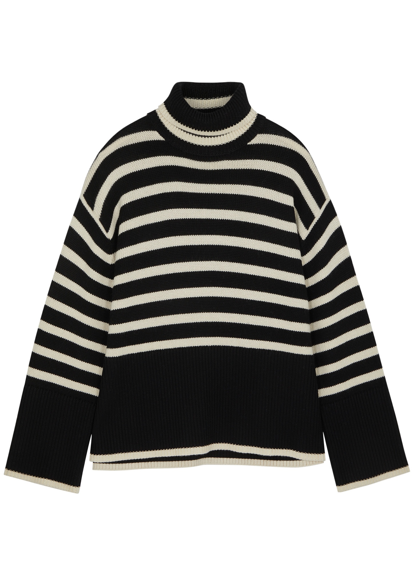 Striped roll-neck wool-blend jumper - 1