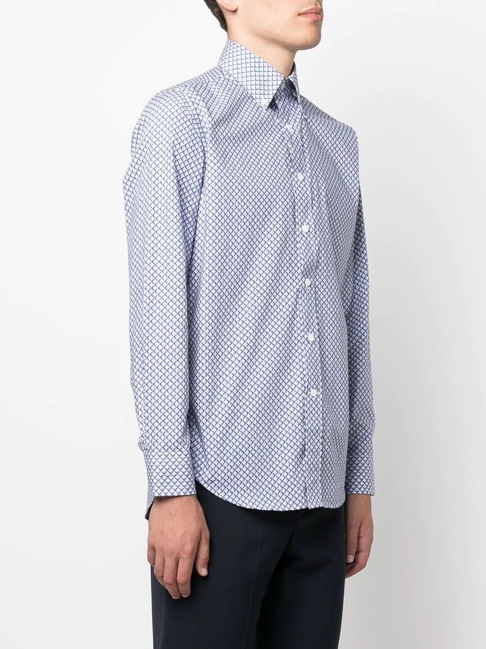 geometric-pattern long-sleeve shirt - 3