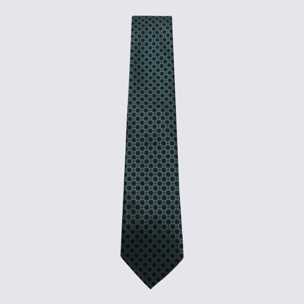 Zegna Green Silk Tie - 1