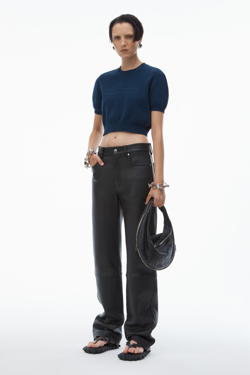 Alexander Wang Logo-Embossed Tee in Rib-Knit outlook