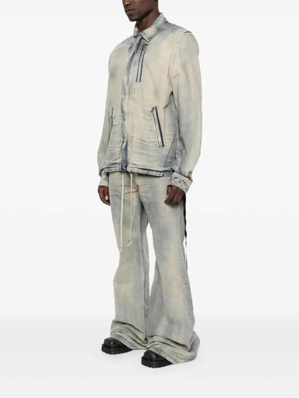 RICK OWENS DRKSHDW - Men Denim Concealed Zipfront Giacca Jacket - 2