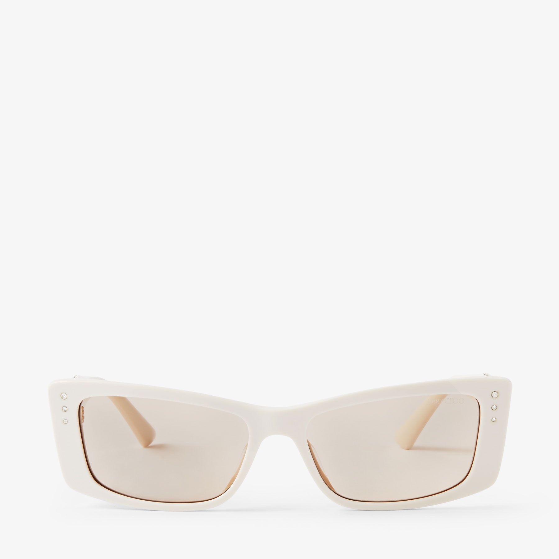 Lexy
White Rectangular Sunglasses with Crystals - 1