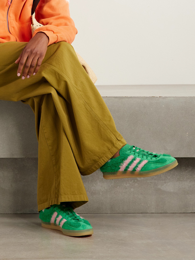 adidas Originals Gazelle Indoor Suede-trimmed Brushed-knit Sneakers outlook