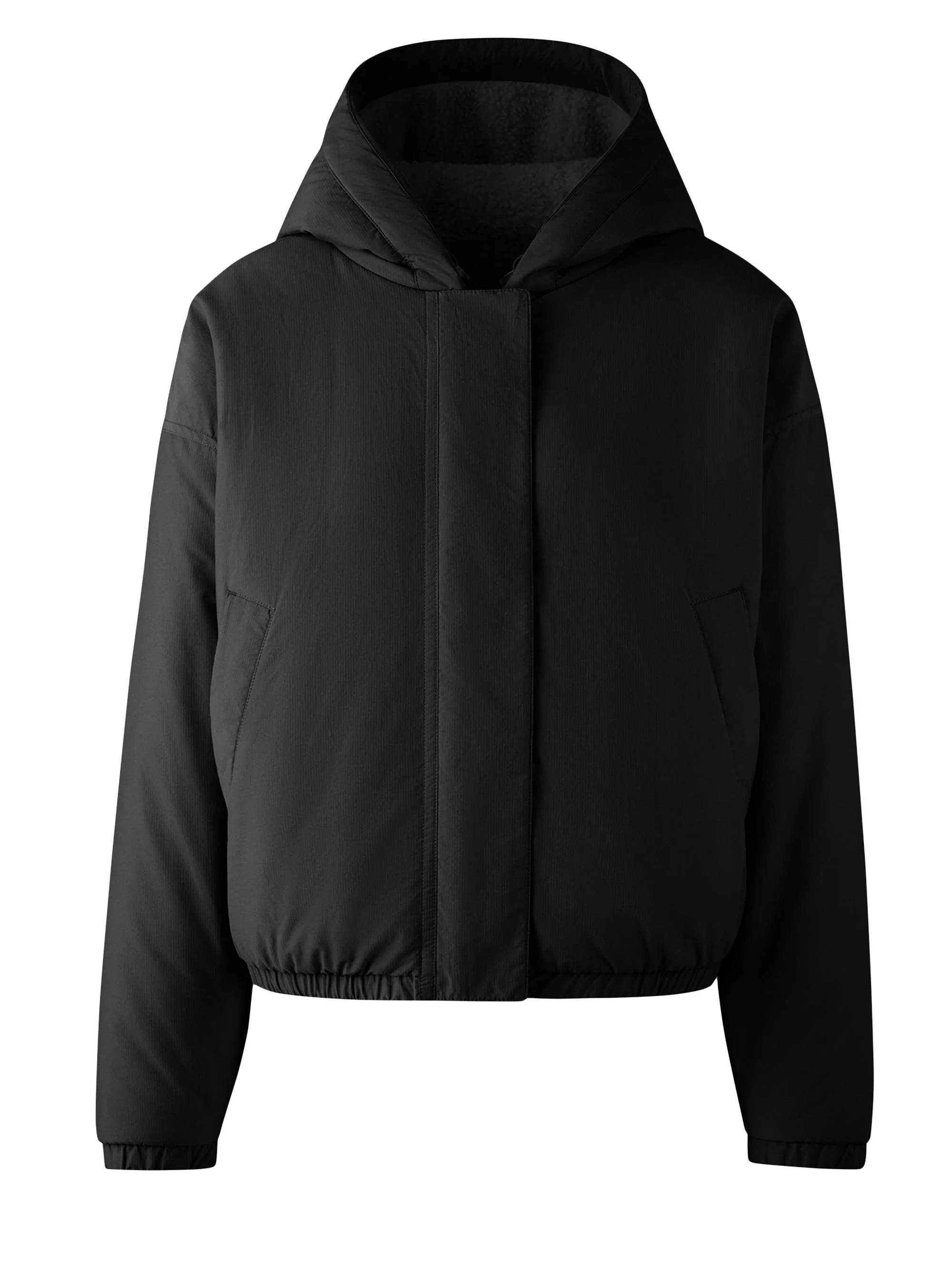 Women's Alberni Reversible Fleece Bomber Jacket - Black Noir - 1