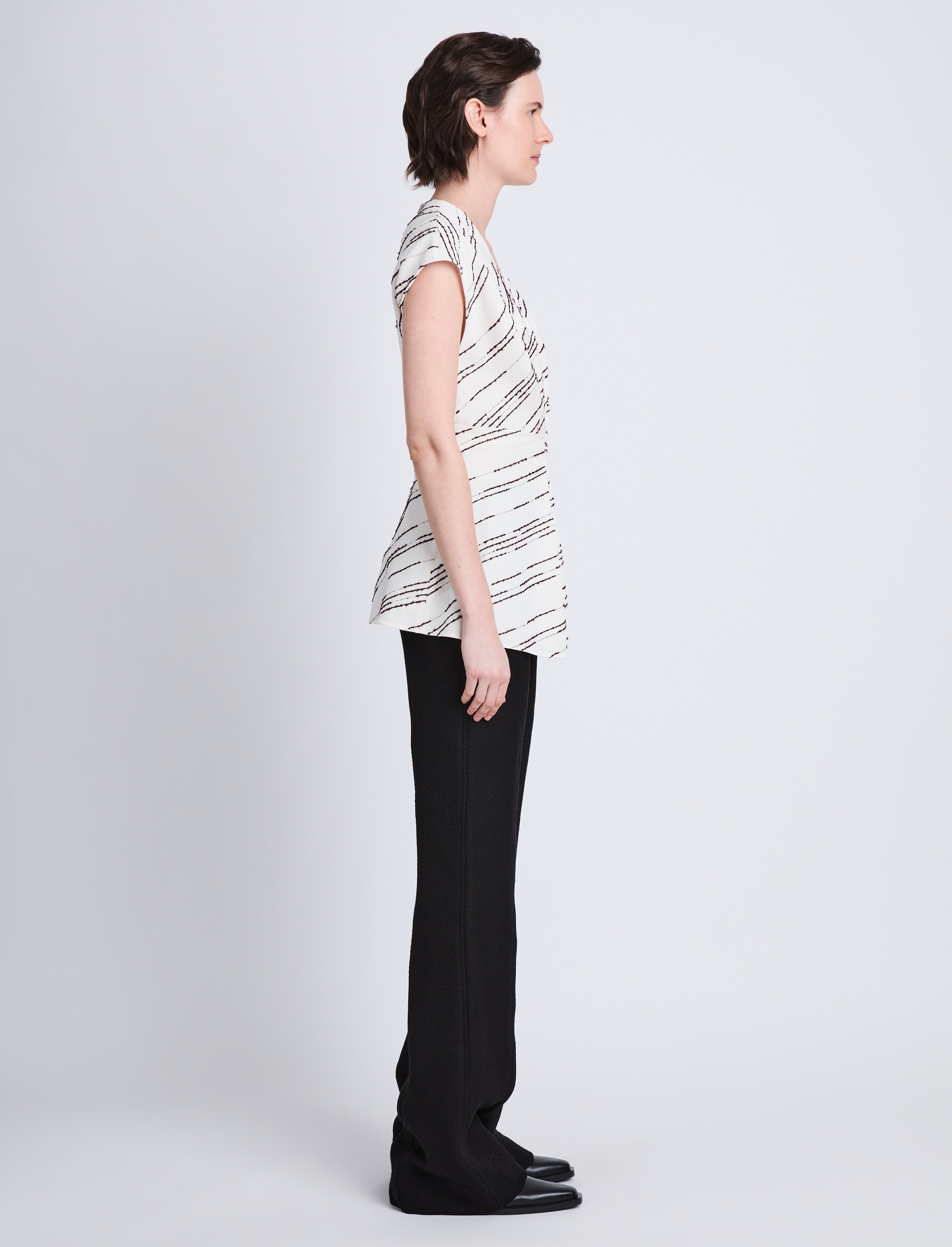 Stella Top in Textured Stripe Flou - 4