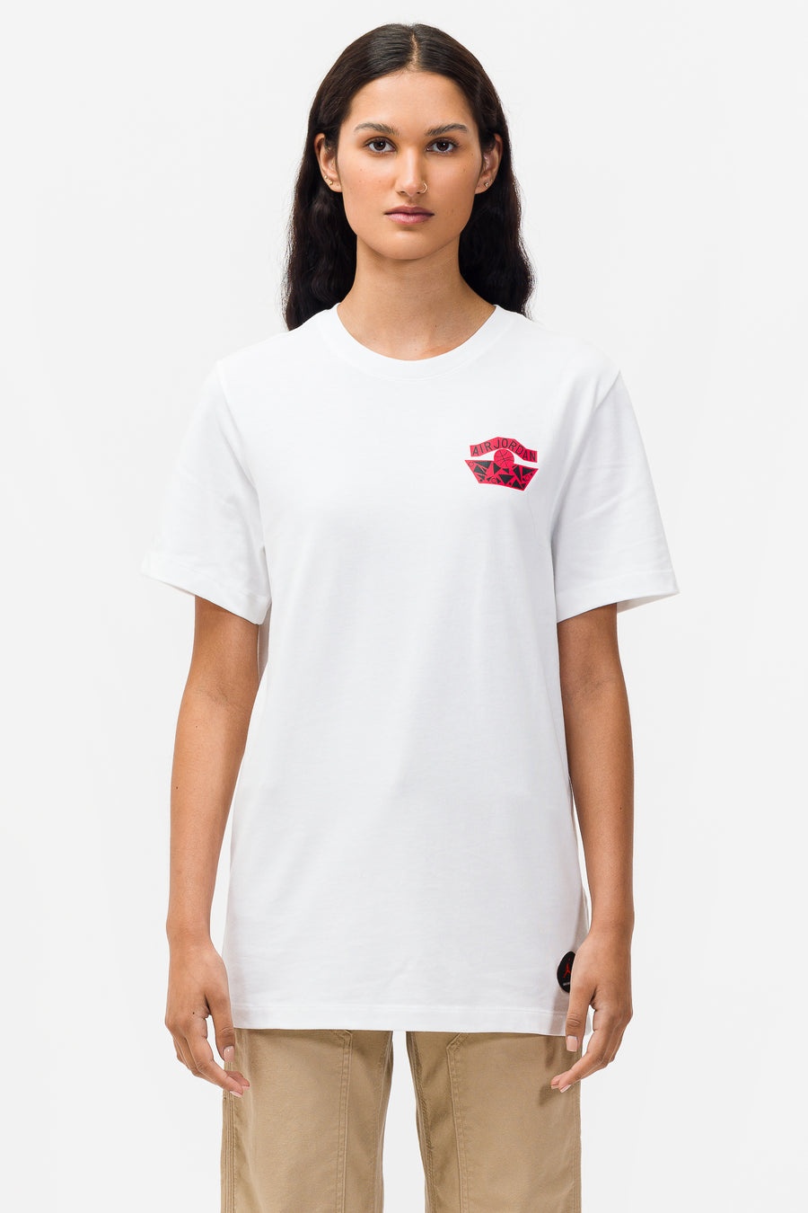 Jordan Nina Chanel Abney Logo T-Shirt in White