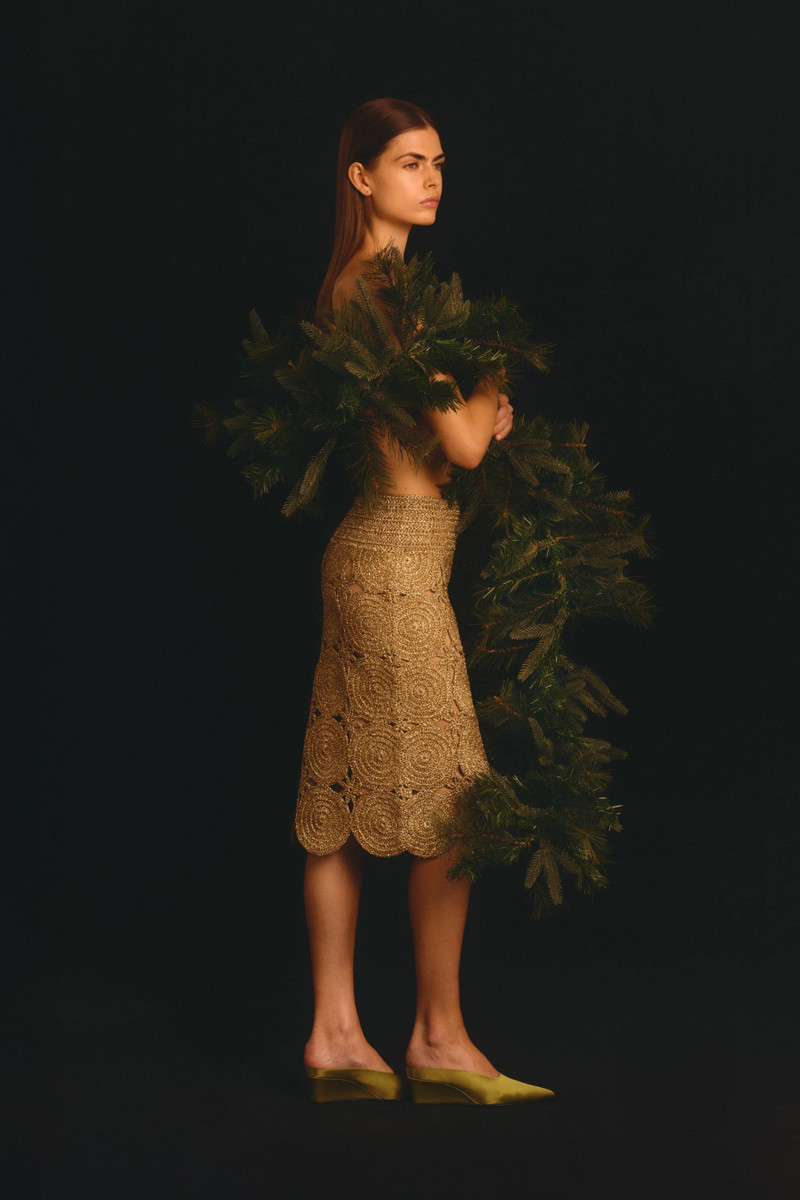 Beep Beep Midi Skirt In Star Gold 1