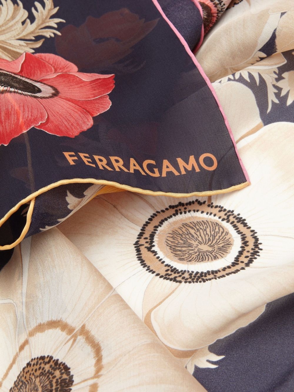 floral-print silk scarf - 2