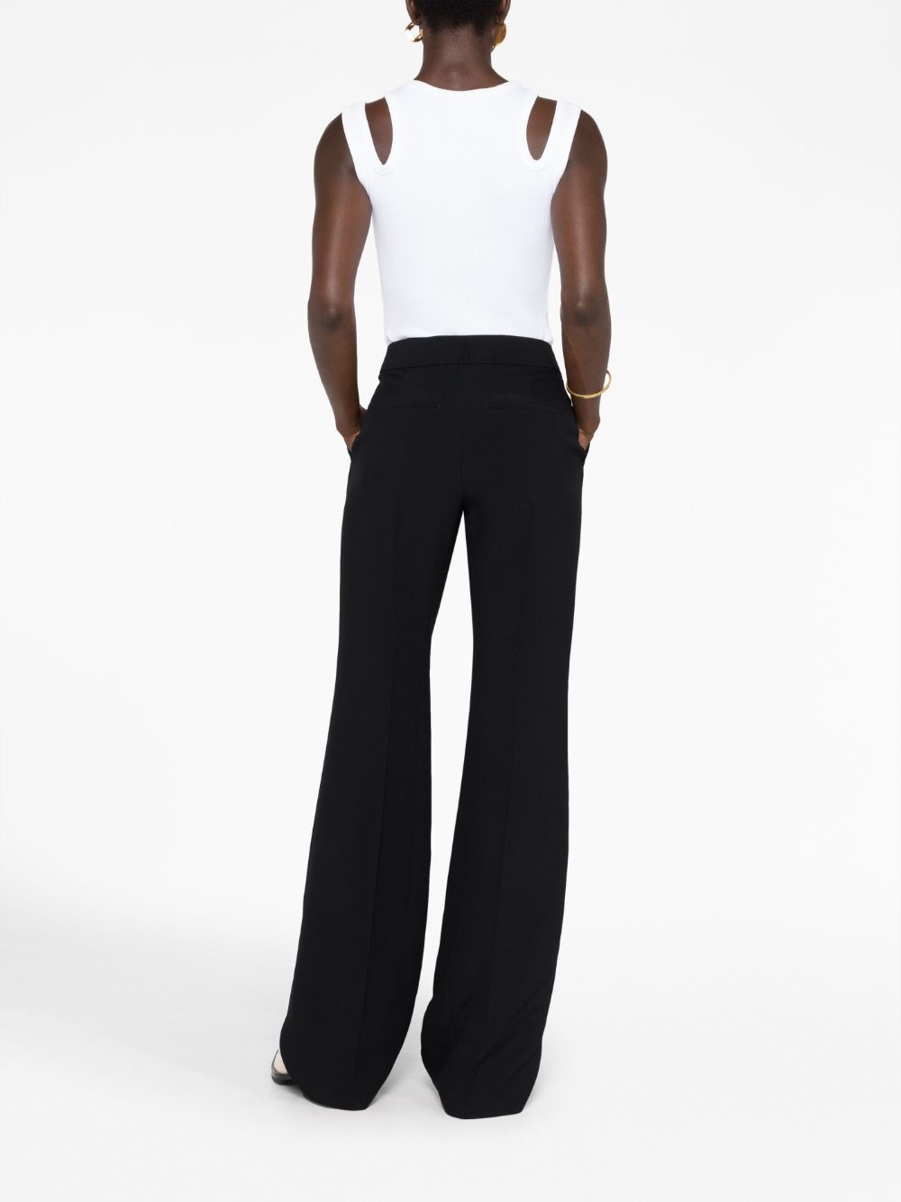 high-waisted flared trousers - 6