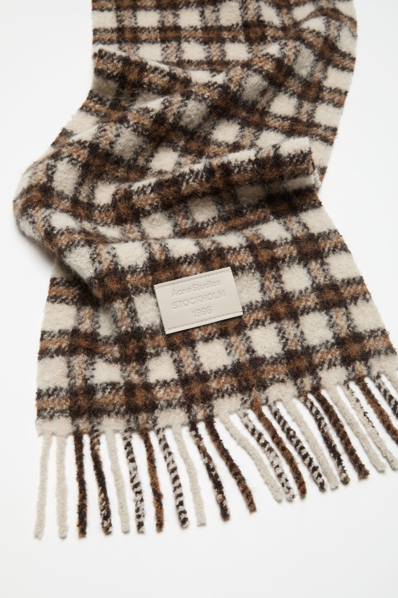Checked logo scarf - Beige/brown 3