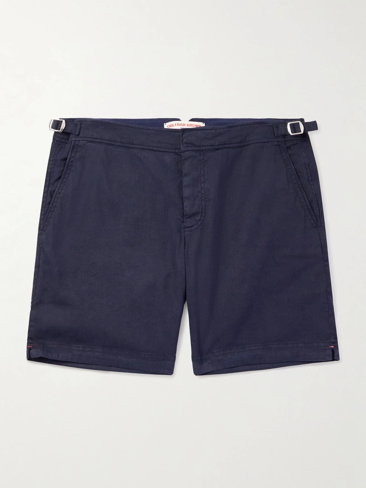 Bulldog Slim-Fit Straight-Leg Stretch-Linen and Lyocell-Blend Shorts Navy - 1