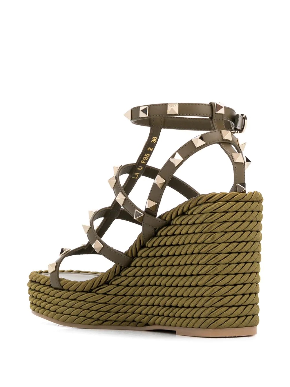 Rockstud rope wedge sandals - 3