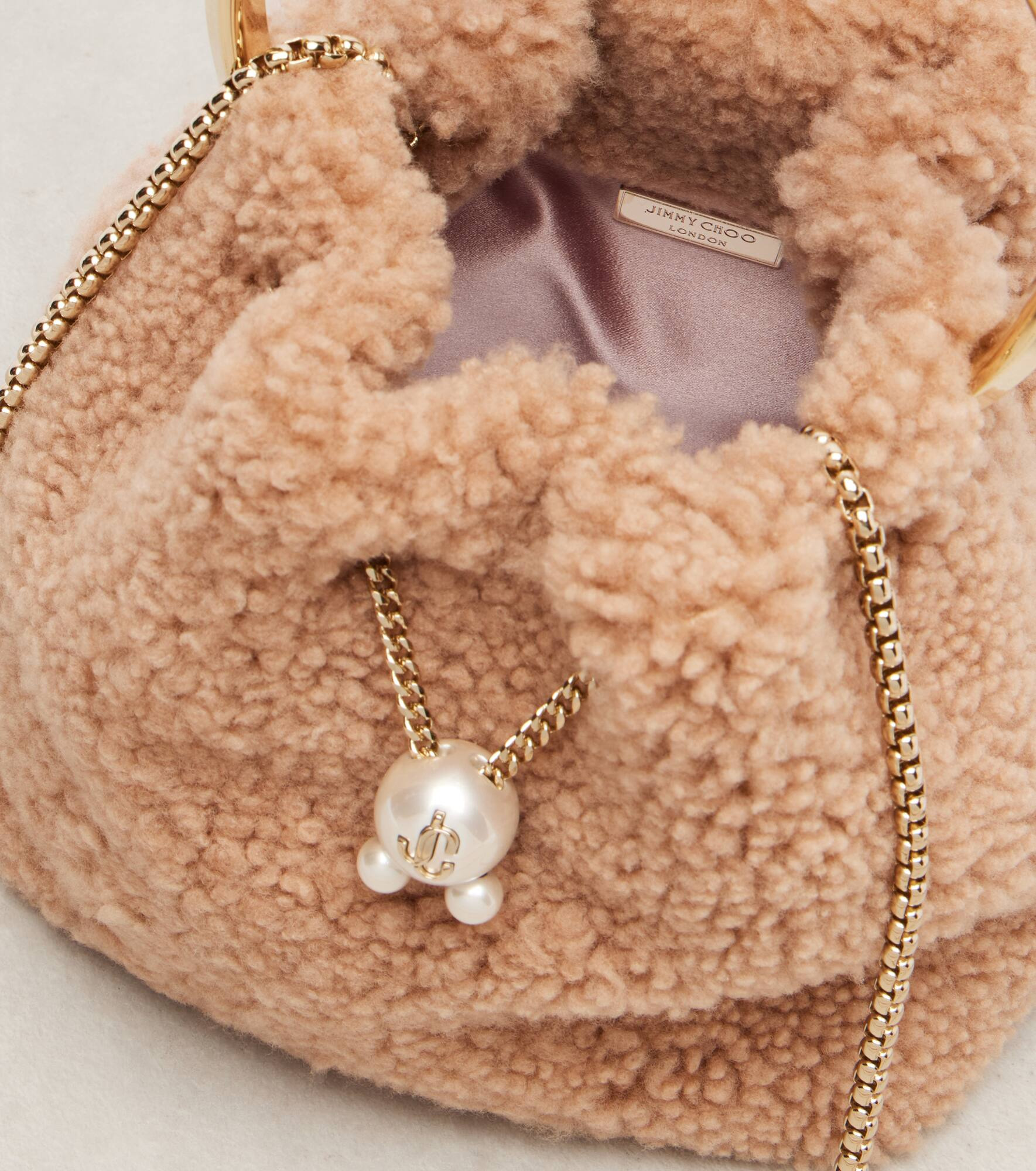 Bon Bon Small shearling bucket bag - 3