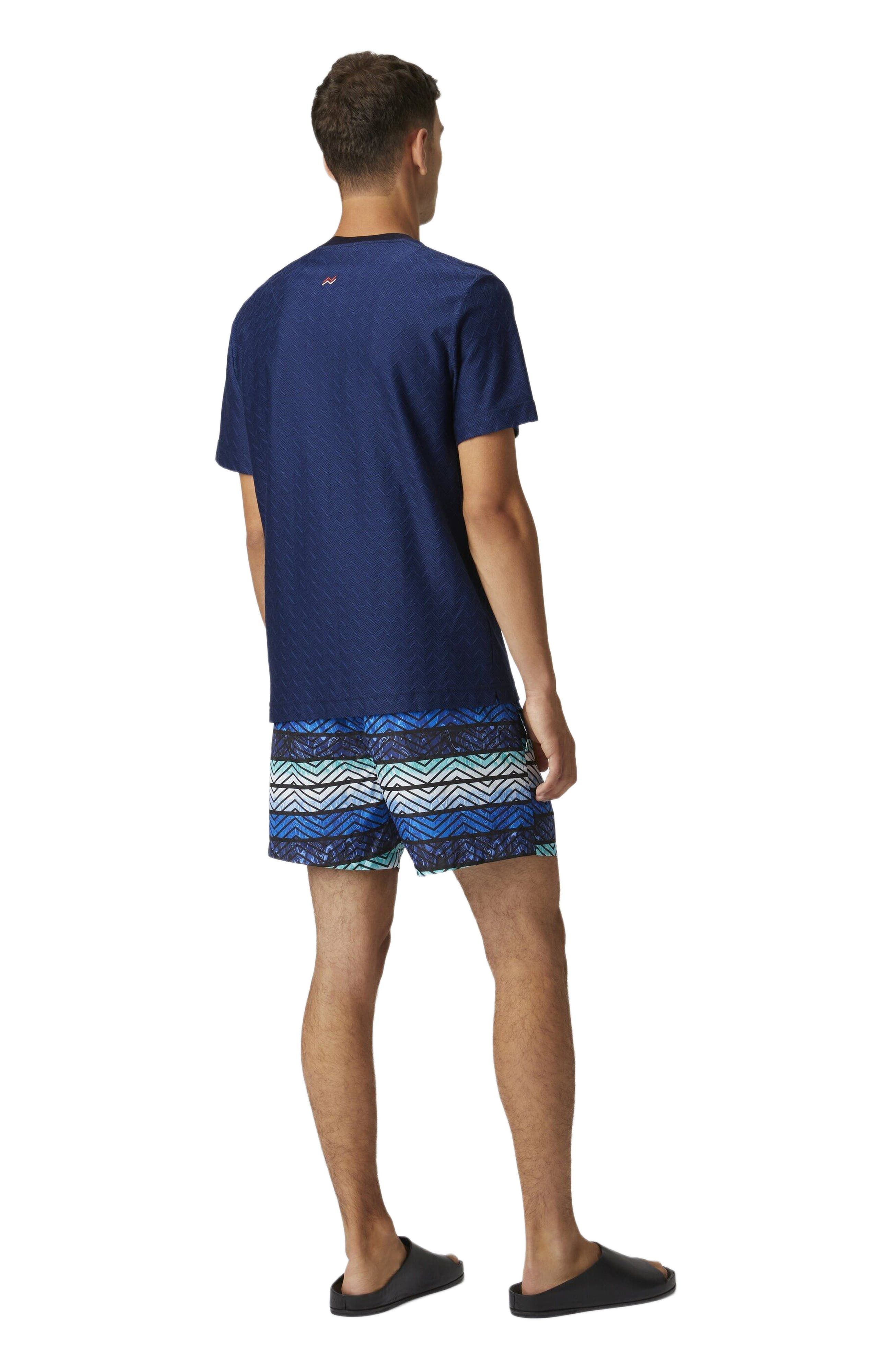 Missoni Tone-on-tone Zig Zag Cotton Jersey Crewneck T-shirt in Blue at Nordstrom - 3