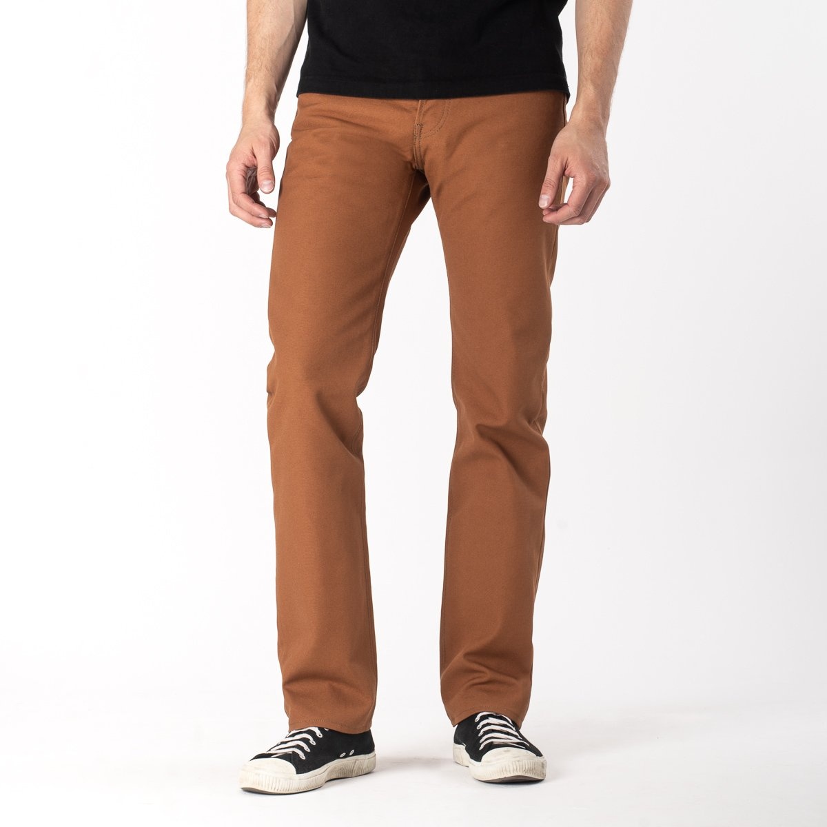 IH-666D 17oz Duck Slim Straight Cut Jeans - Brown - 2