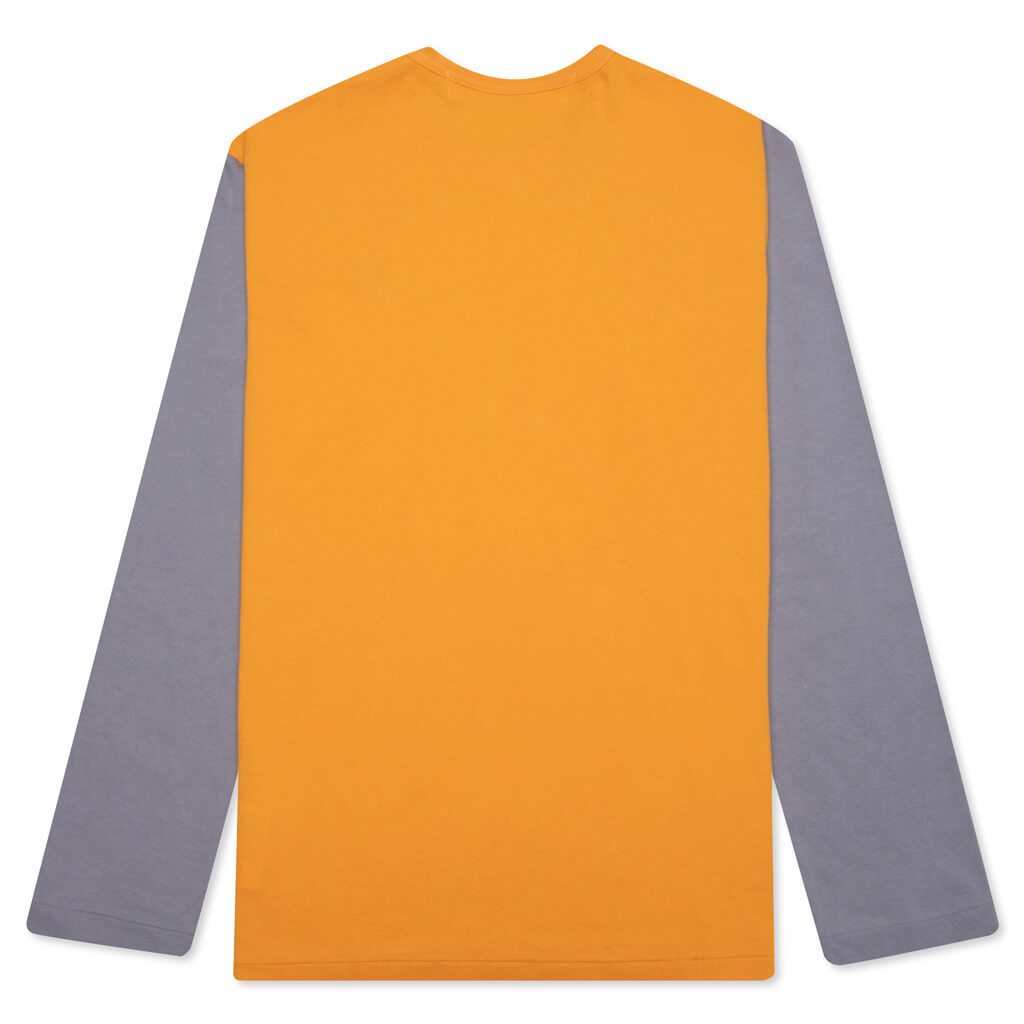 COMME DES GARCONS PLAY BI-COLOR T-SHIRT - YELLOW/GREY - 2