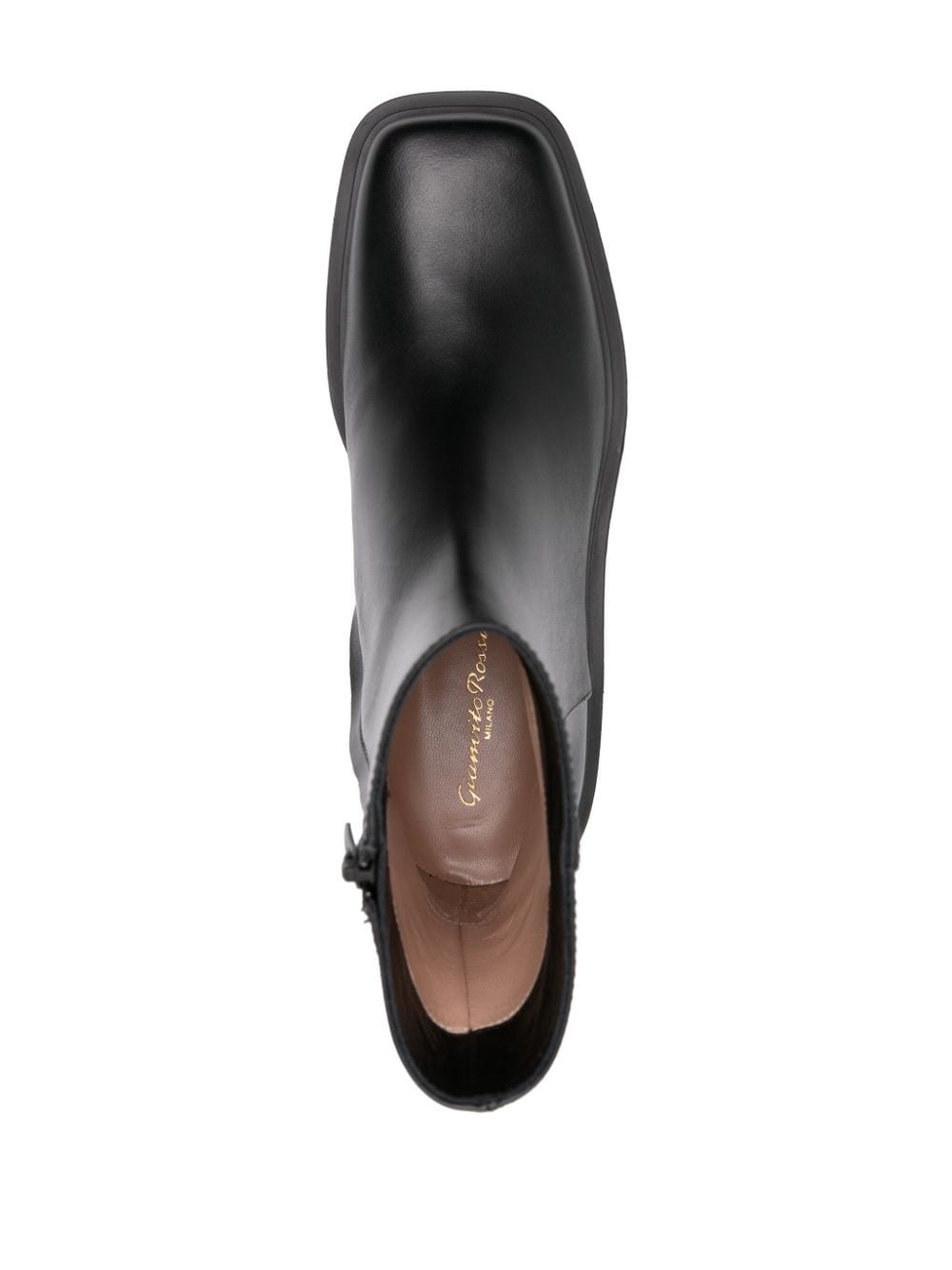 square-toe leather boots - 4