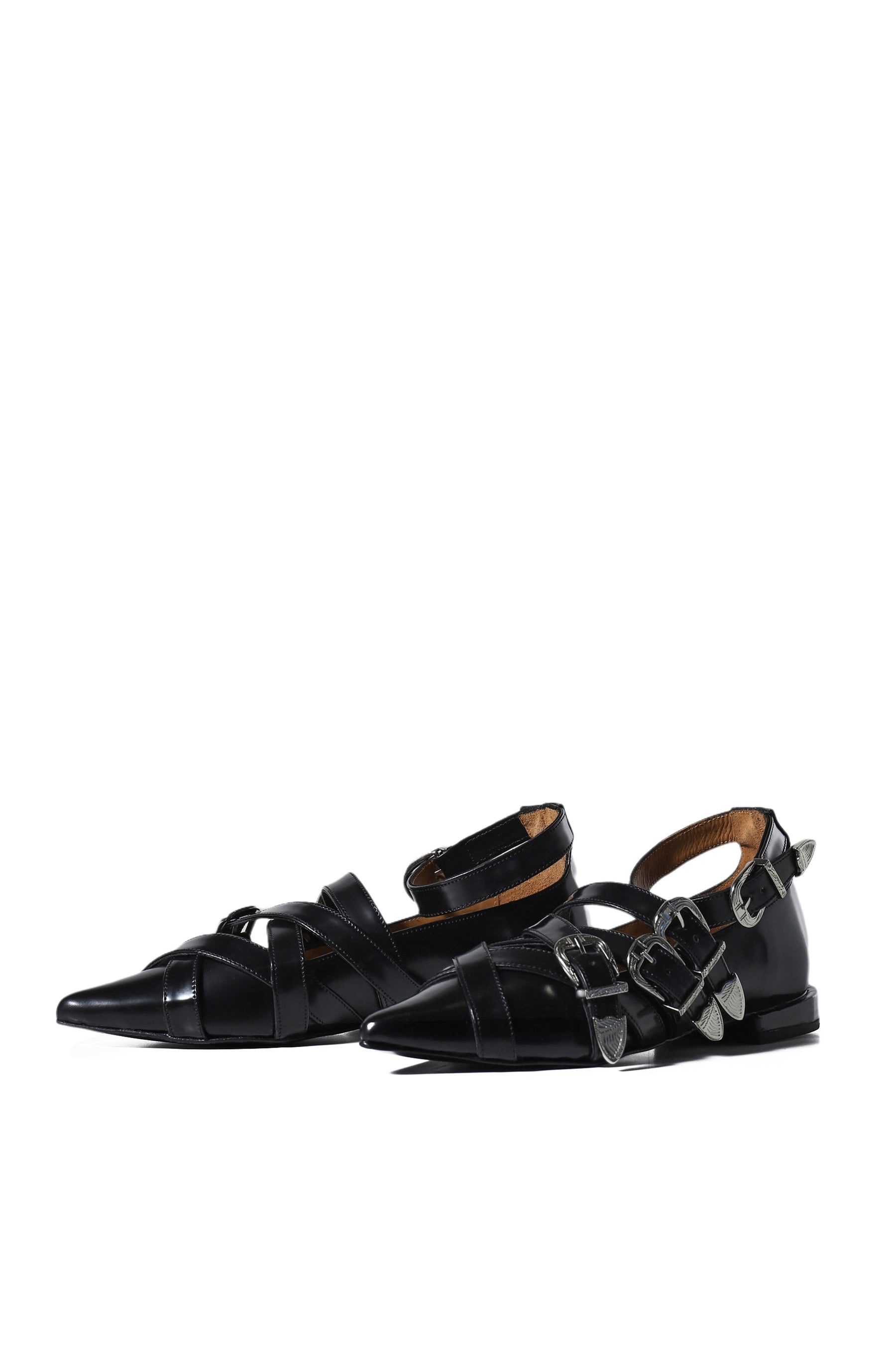 【関税込み】Aj926 Flat Shoes - Toga Pulla - Black - Polido Black Polido Ballerina Flats - Toga Pulla – Assembly New York