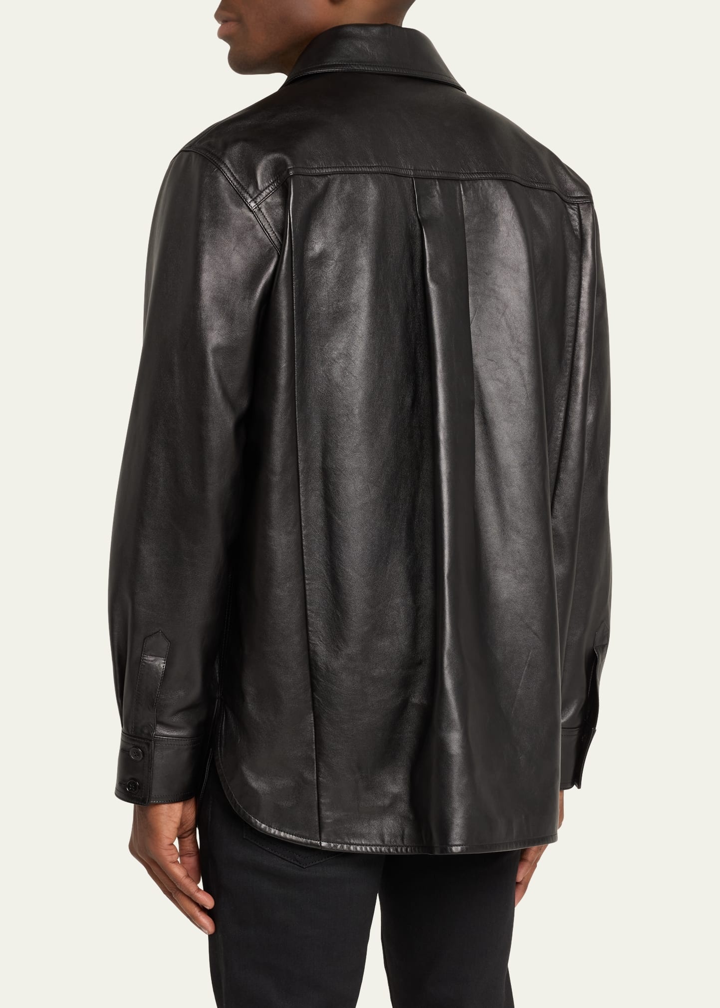 Men's 2-Pocket Leather Overshirt - 3