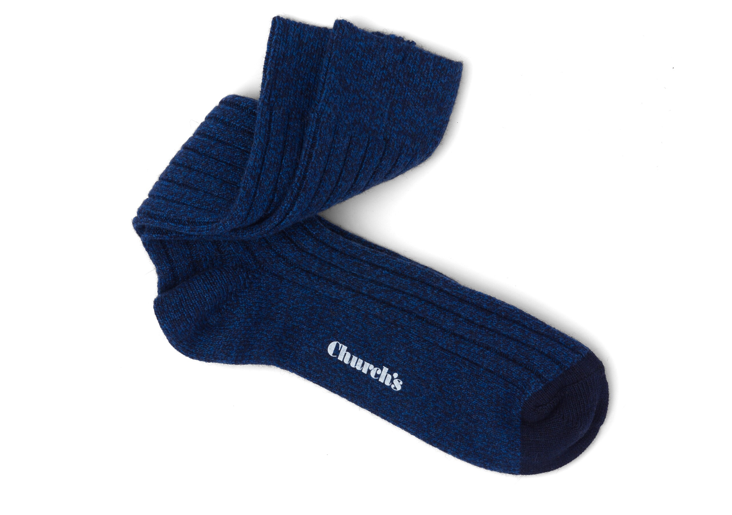 Plain cashmere
Ribbed Short Socks Blue - 1